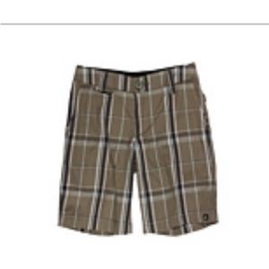 NWT Quiksilver Boys Top Notch Plaid Shorts - Boys 23 (10S)